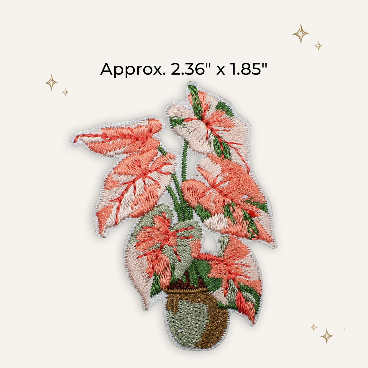 Monstera Pink Houseplant 1 Embroidered Patch