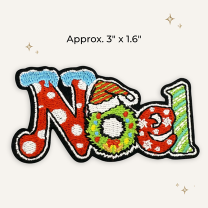 Christmas Noel Word Embroidered Patch