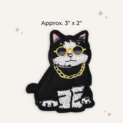 Cool Cat Embroidered Patch