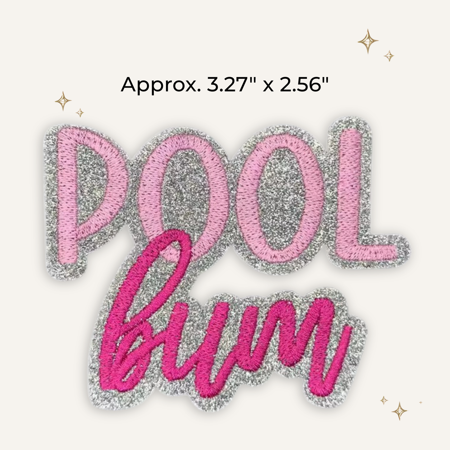 Pool Bum Glitter Embroidered Patch