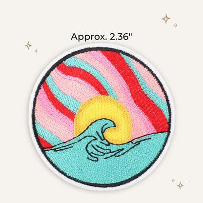 Beach Sunset Retro Embroidered Patch