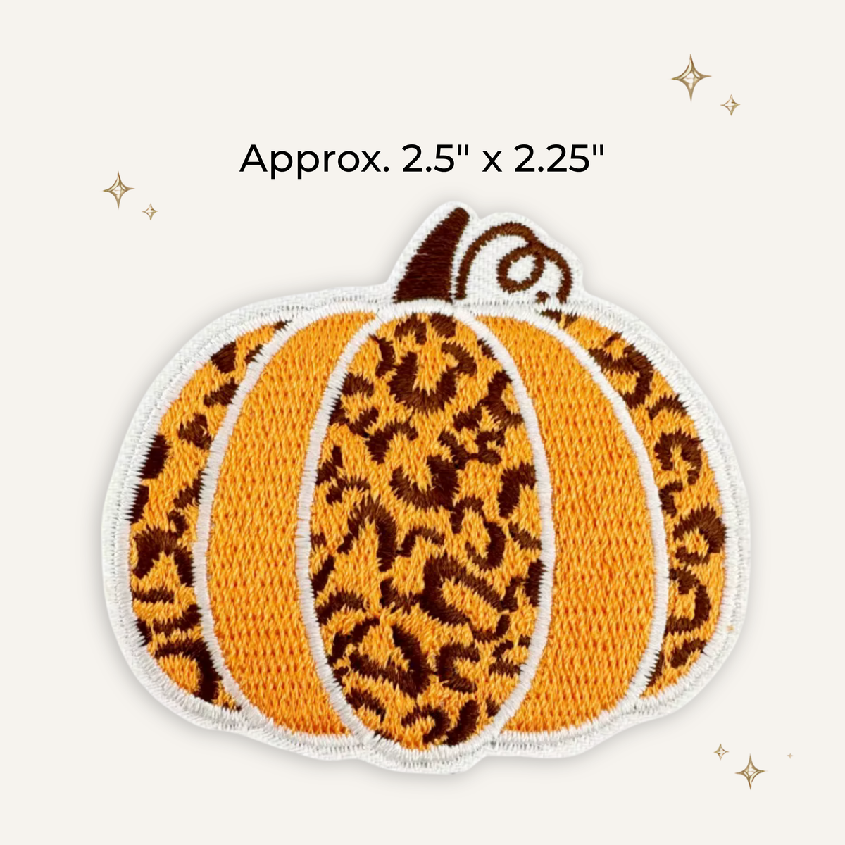 Pumpkin Orange Leopard Embroidered Patch