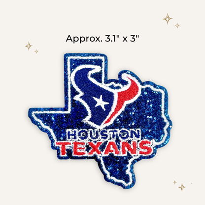 Houston Texans State Glitter Embroidered Patch