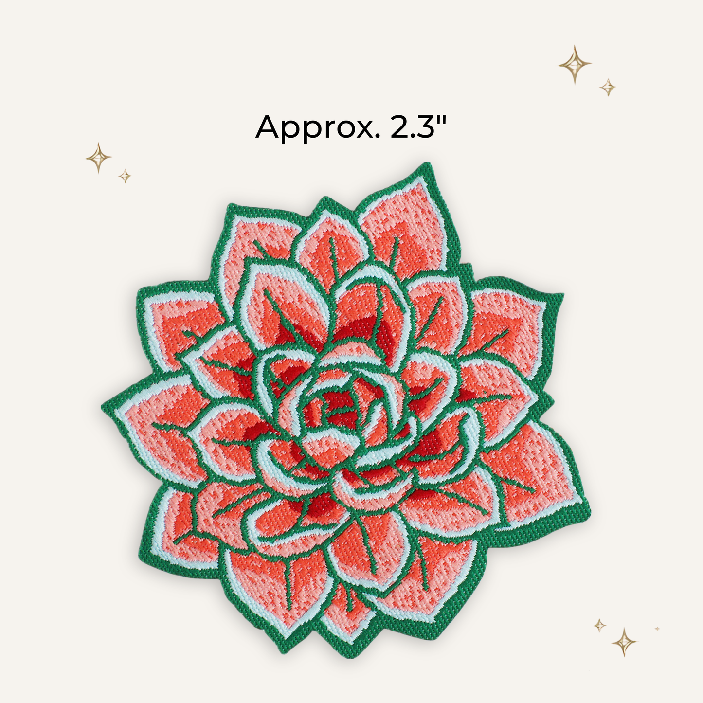 Pink Succulent Embroidered Patch- RTS