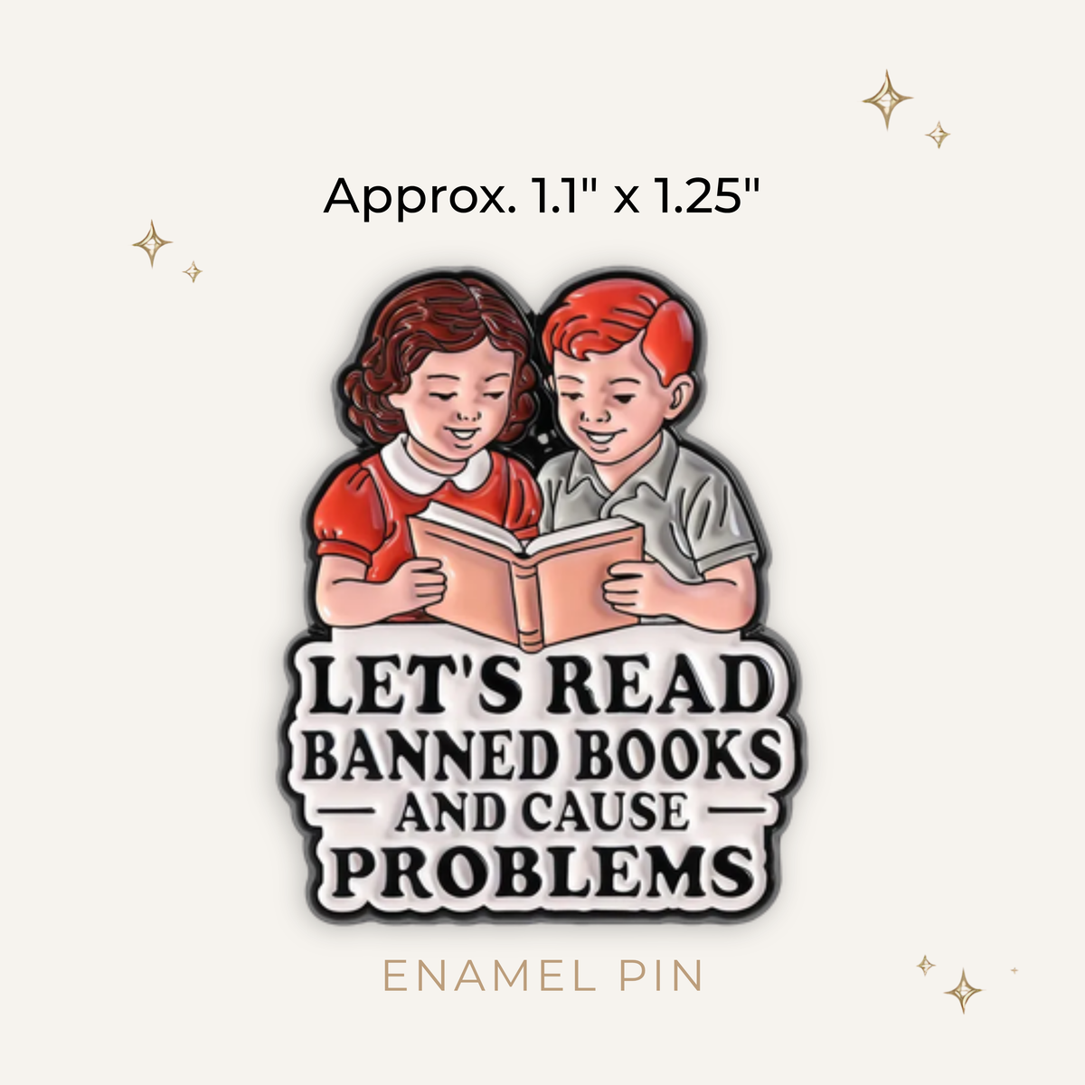 Retro Read Banned Books Enamel Pin