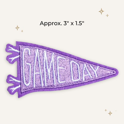 Gameday Retro Pennant Purple Embroidered Patch