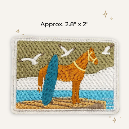 Coastal Horse & Surf Board Embroidered Patch