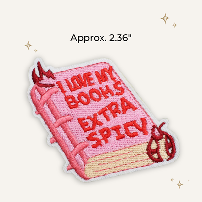 I Love My Books Extra Spicy Embroidered Patch