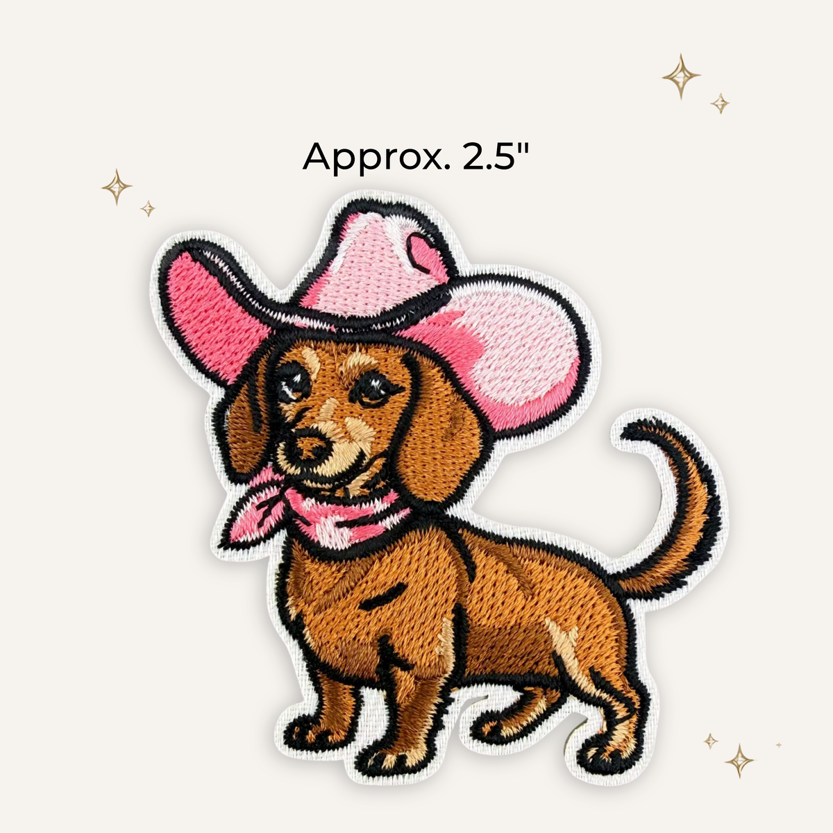 Cowgirl Rodeo Weiner Dog Embroidered Patch