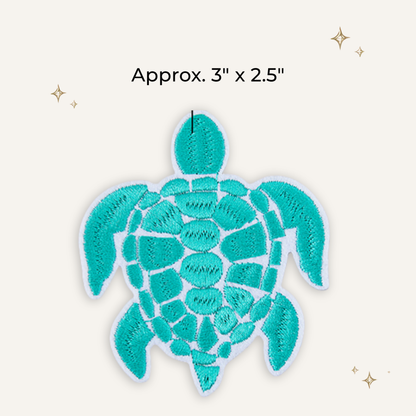 Turquoise Sea Turtle Embroidered Patch