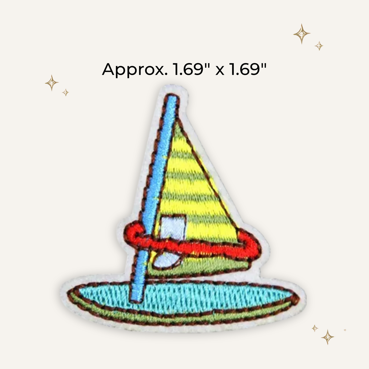 Windsurfing Turquoise Embroidered Patch