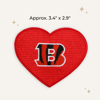 Bengals Heart Embroidered Patch- RTS