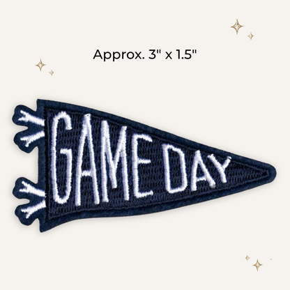 Gameday Retro Pennant Navy Embroidered Patch
