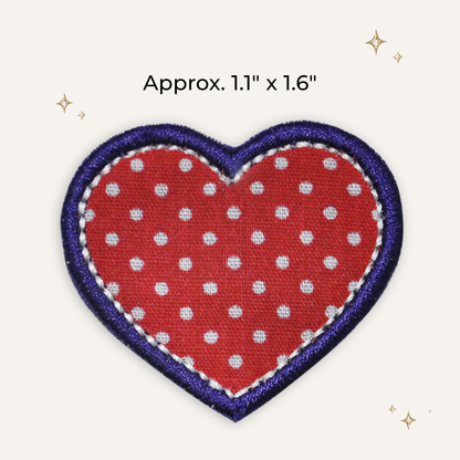 Retro Dot Heart Embroidered Patch- RTS