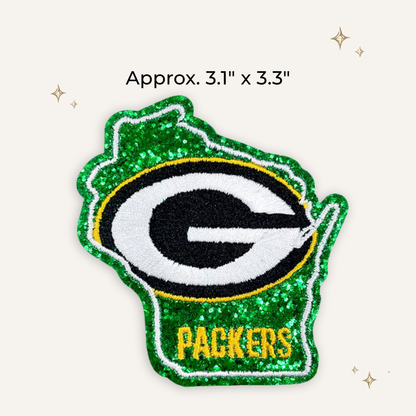 Green Bay Packers State Glitter Embroidered Patch