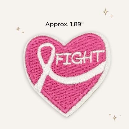 Breast Cancer Fight Heart Embroidered Patch