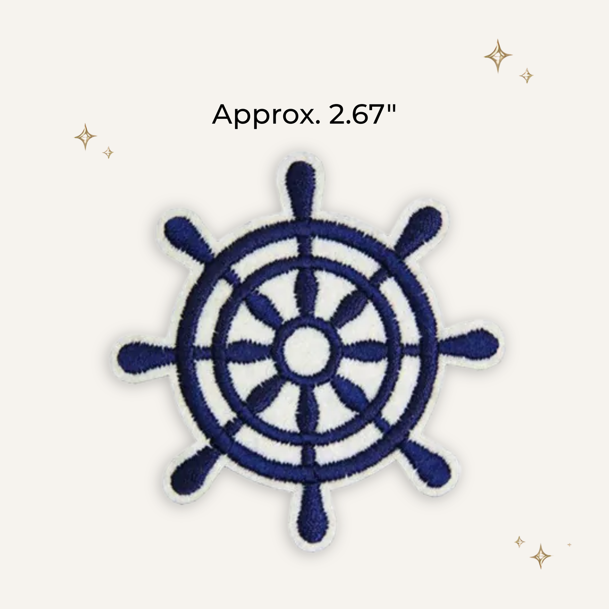 Nautical Ships Wheel Navy Embroidered Patch