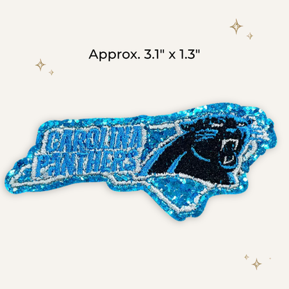 Carolina Panthers State Glitter Embroidered Patch