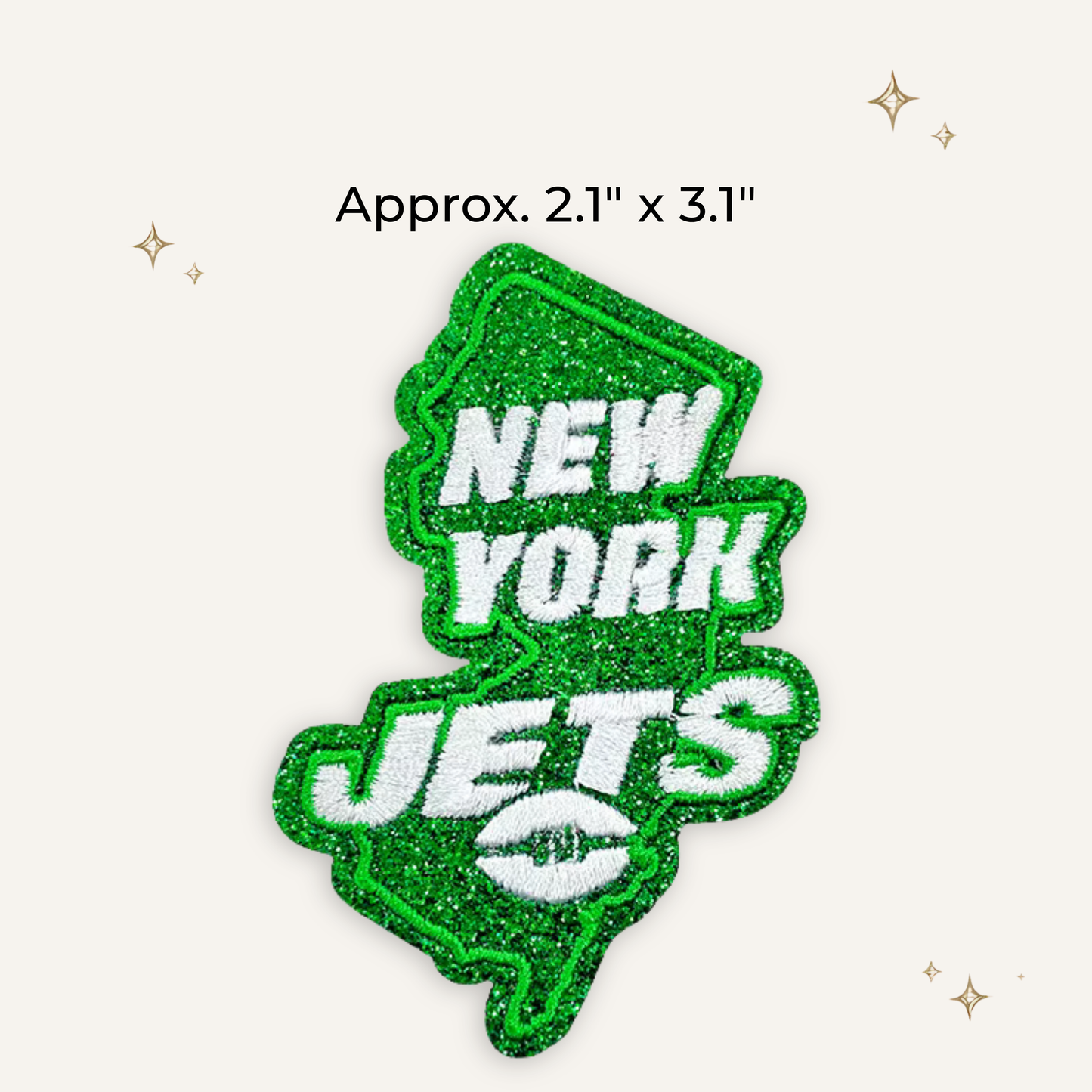 New York Jets State Glitter Embroidered Patch