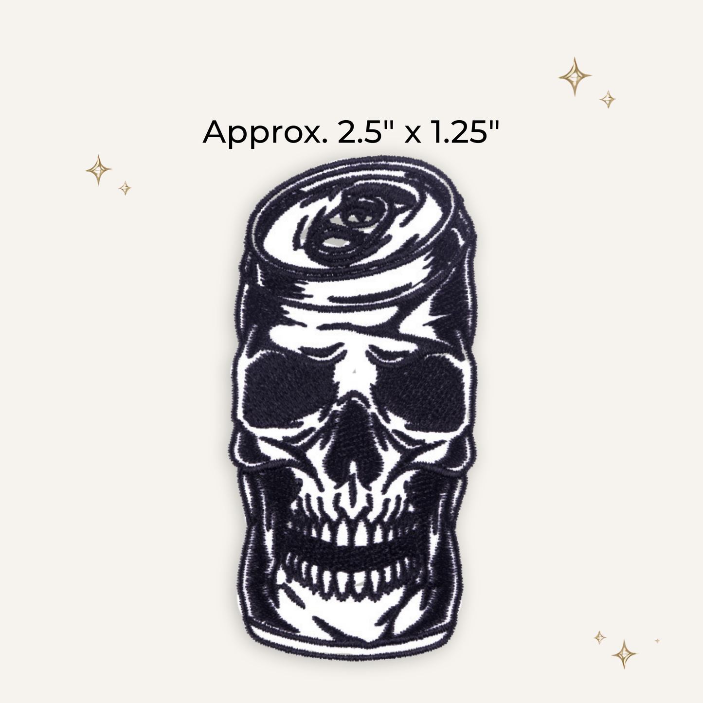 Skull Beer Can Embroidered Patch