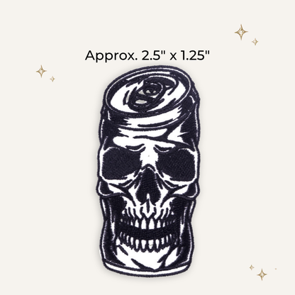 Skull Beer Can Embroidered Patch