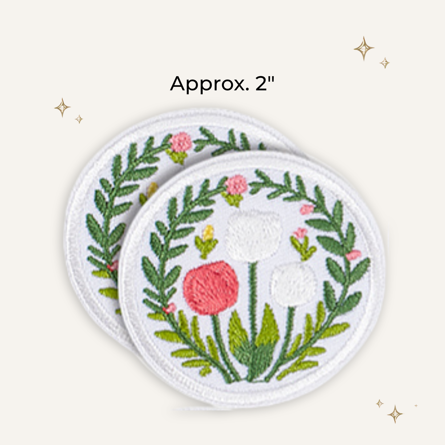 Cottage Floral Lavender Embroidered Patch