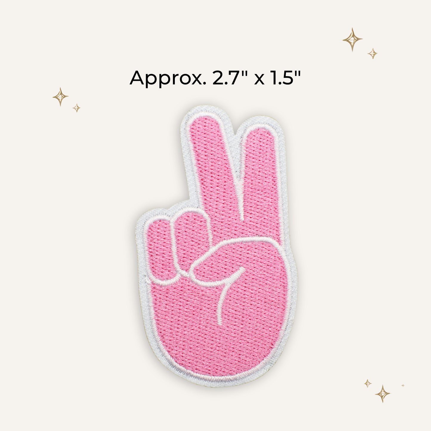 Pink Peace Sign Embroidered Patch- RTS