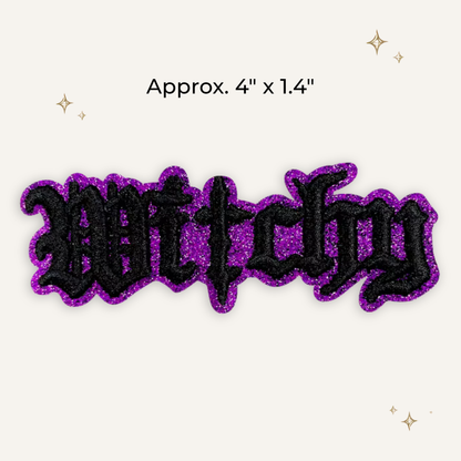 Witchy Purple Glitter Embroidered Patch