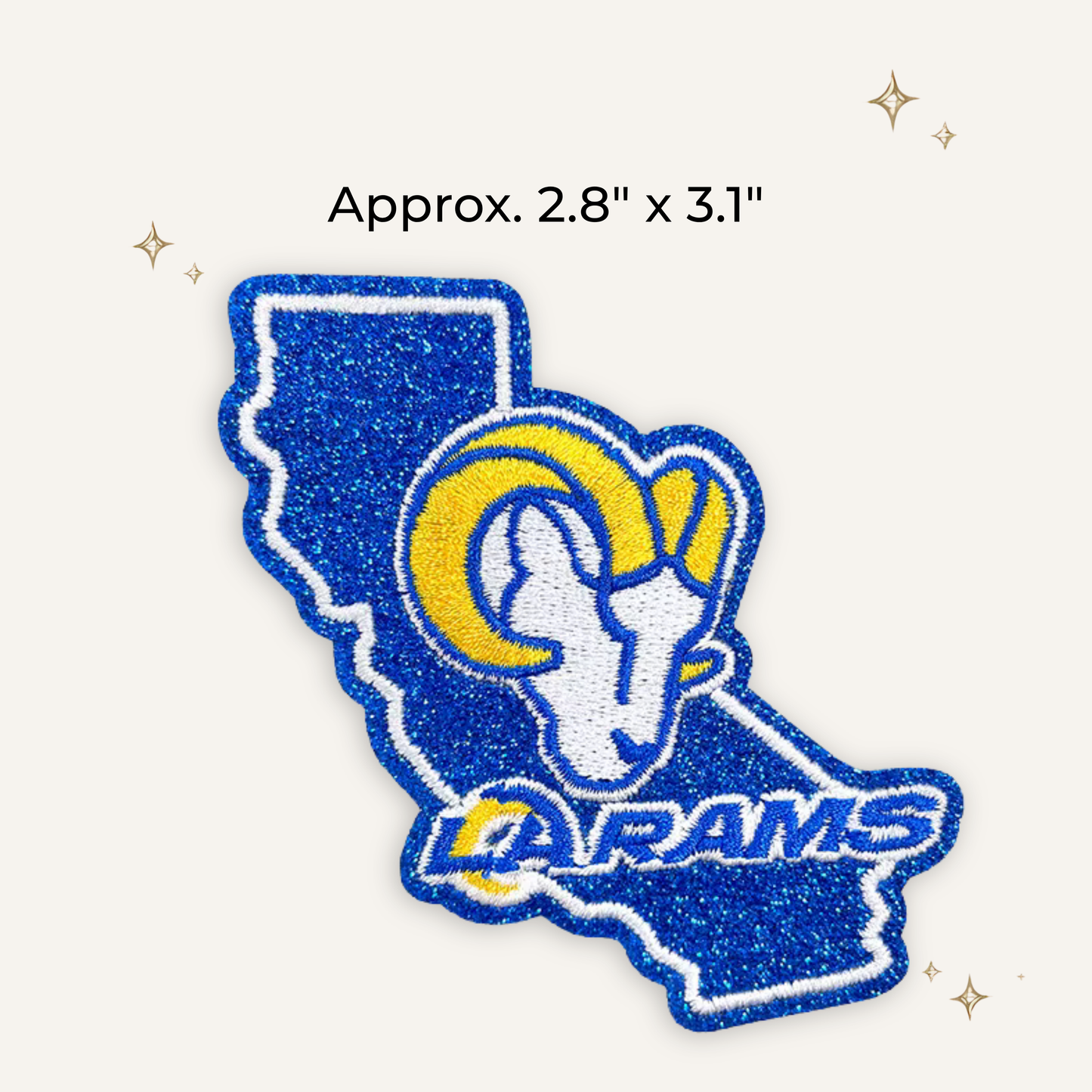 LA Rams State Glitter Embroidered Patch