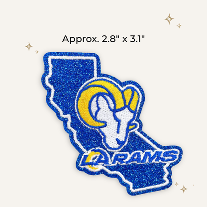 LA Rams State Glitter Embroidered Patch