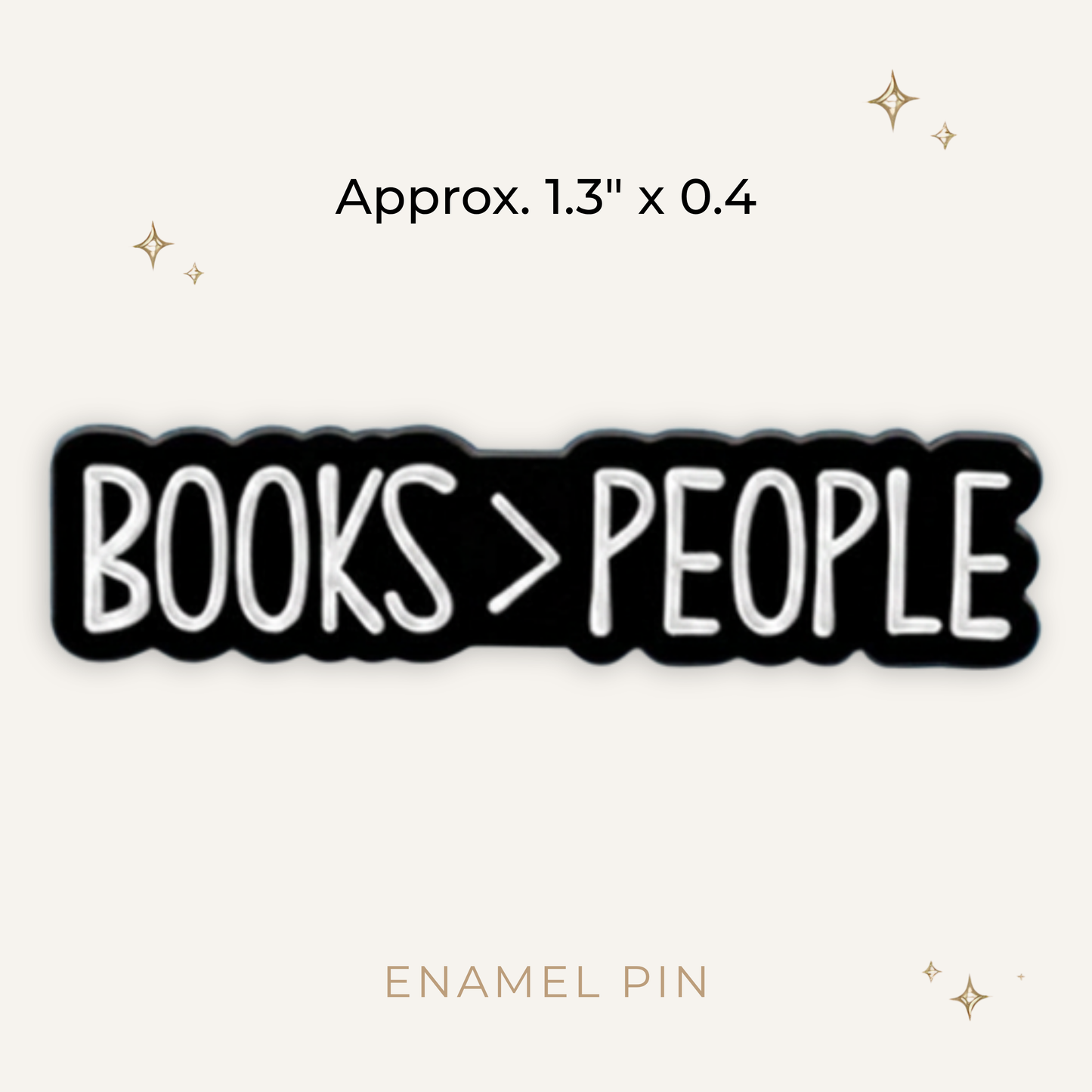 Books Over People Enamel Pin