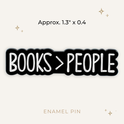 Books Over People Enamel Pin