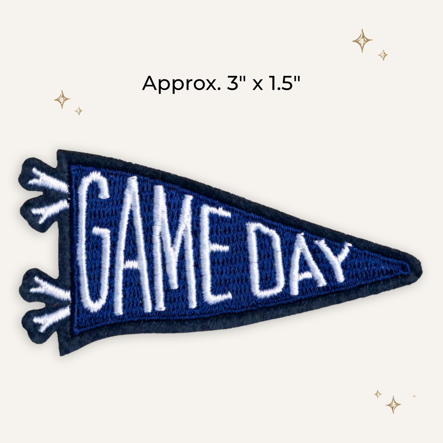 Gameday Retro Pennant Blue Embroidered Patch