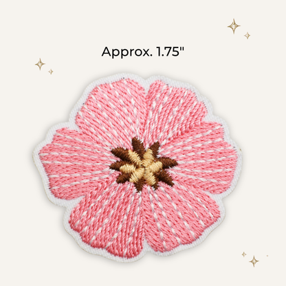 Hibiscus Pink Embroidered Patch- RTS