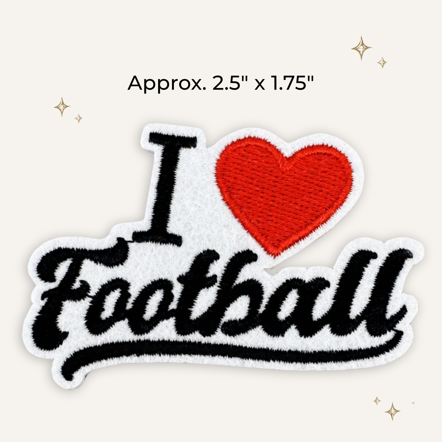 I Love Football Embroidered Patch