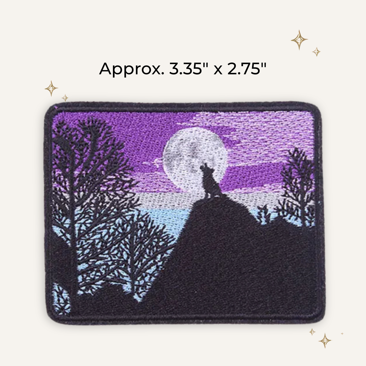 Coyote Howling Moonlight Embroidered Patch