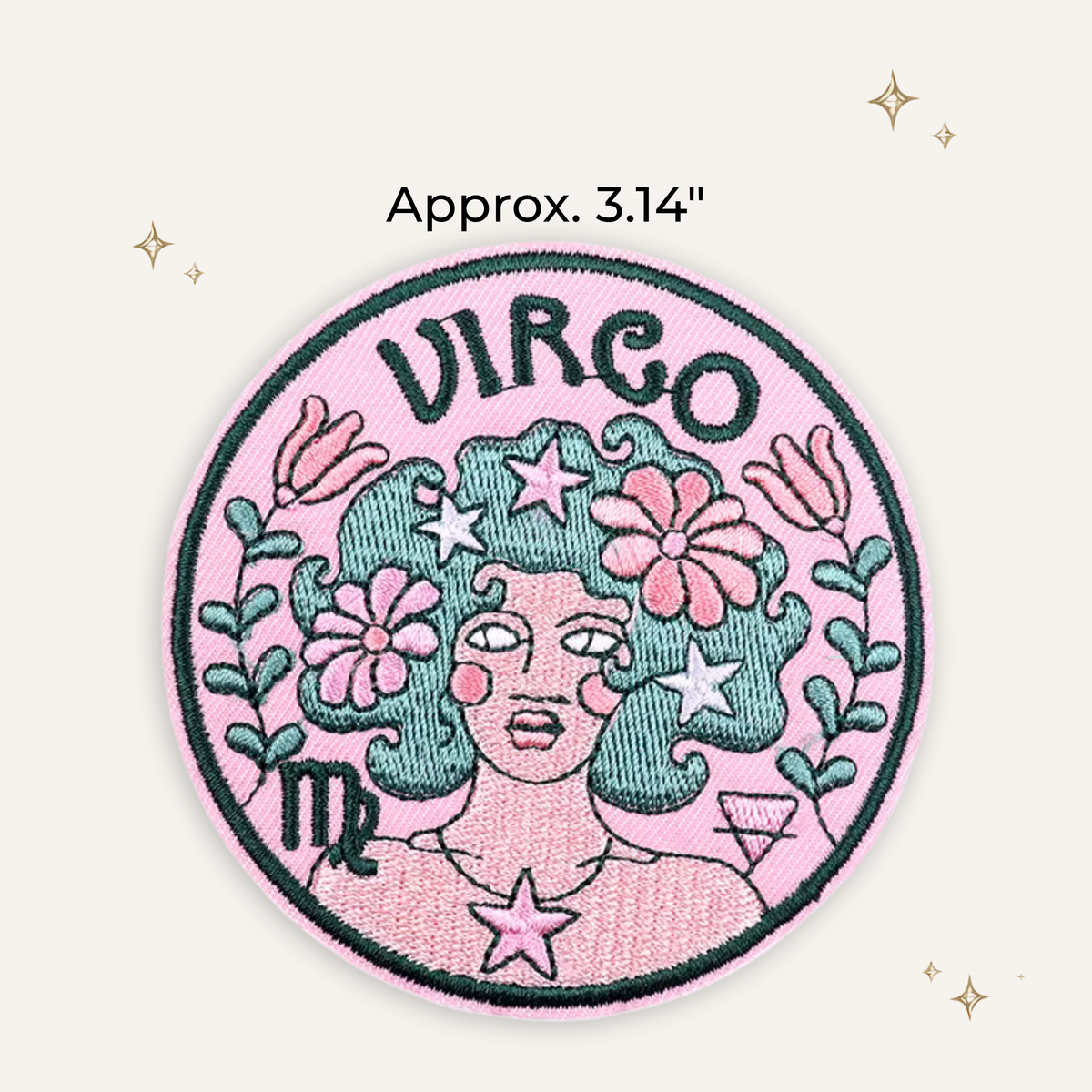 Retro Pastel Virgo Zodiac Embroidered Patch