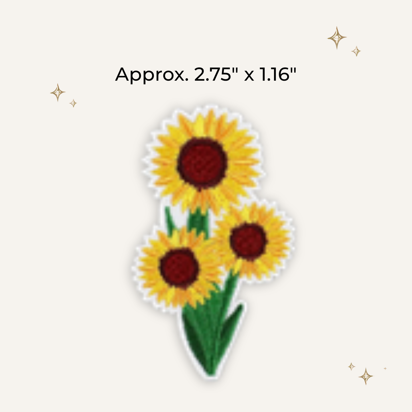 Sunflower Trio Embroidered Patch- RTS
