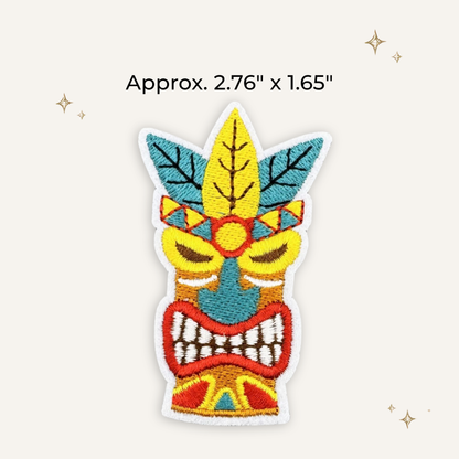 Tiki Head Mask 2 Embroidered Patch