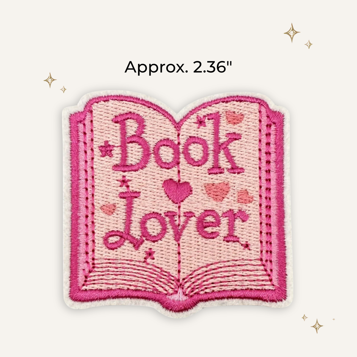 Book Lover Pink Embroidered Patch