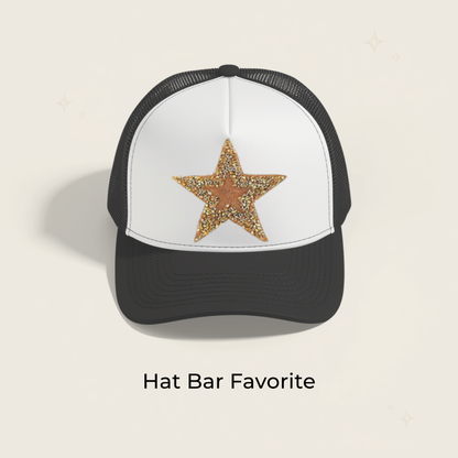 Gold Star Rhinestone Patch- RTS