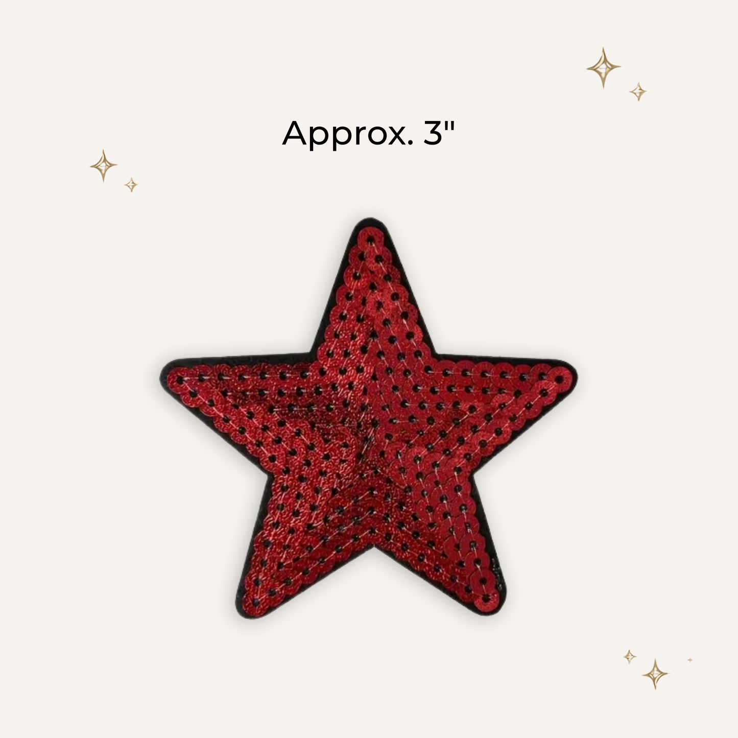 Red Star 3 in Sequin Patch- RTS