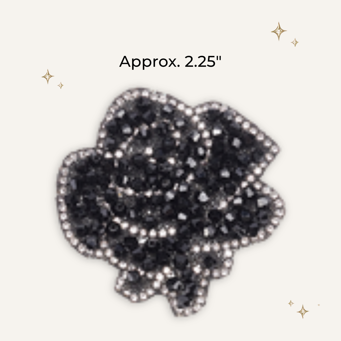 Black Rose Rhinestone Patch- RTS