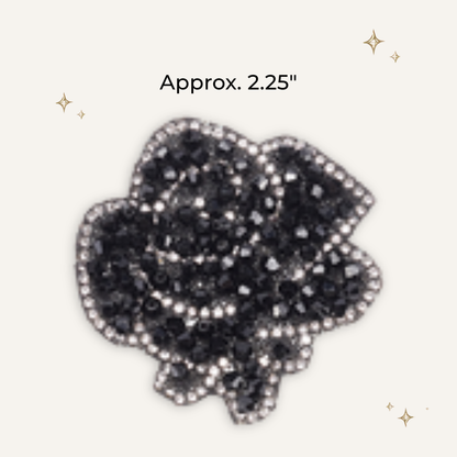 Black Rose Rhinestone Patch- RTS