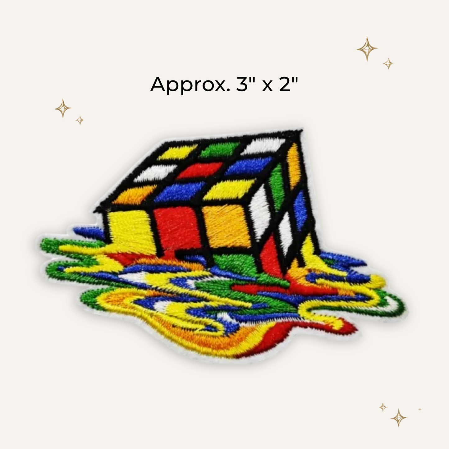 Melting Rubix Cube Embroidered Patch