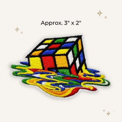 Melting Rubix Cube Embroidered Patch