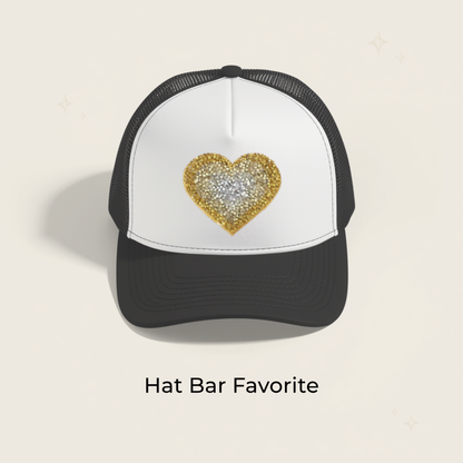 Yellow Heart Rhinestone Patch- RTS