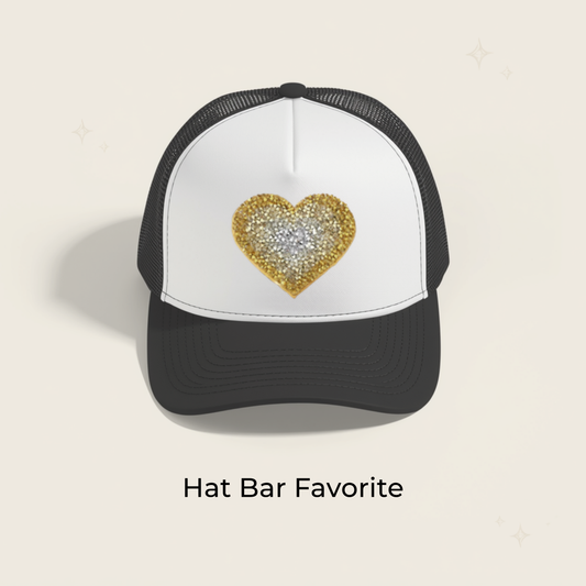 Yellow Heart Rhinestone Patch- RTS