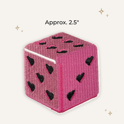Pink Dice Embroidered Patch- RTS
