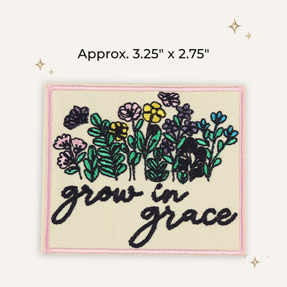 Grow in Grace Embroidered Patch